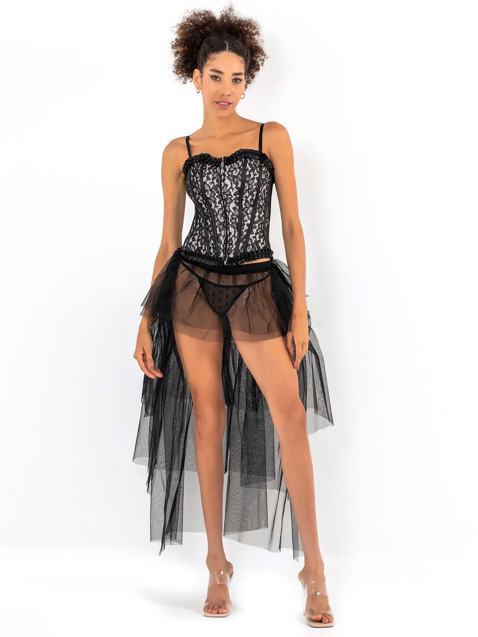 An outfit that includes headwear or head accessories as a prominent element, adding flair and style to the overall ensemble.