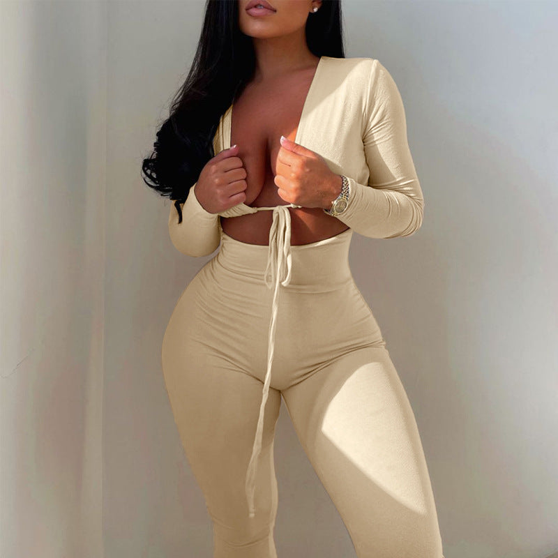 Polyester Jumpsuit: A fashionable one-piece garment made from durable and versatile polyester fabric, perfect for various occasions.