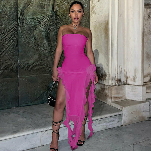 Embrace alluring elegance with our high-slit dress, designed to make a statement wherever you go.