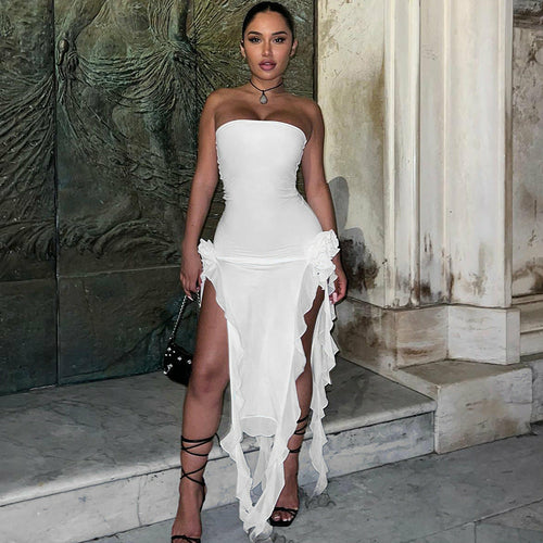 Embrace alluring elegance with our high-slit dress, designed to make a statement wherever you go.