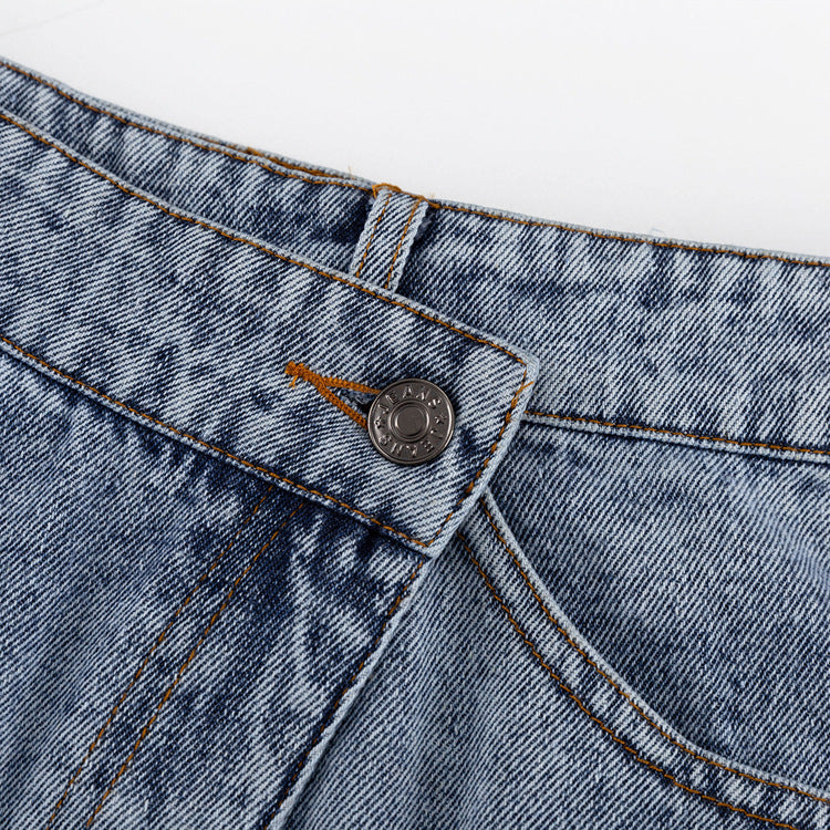 Upgrade your style with our classic denim skirt, a versatile and stylish addition to your wardrobe.