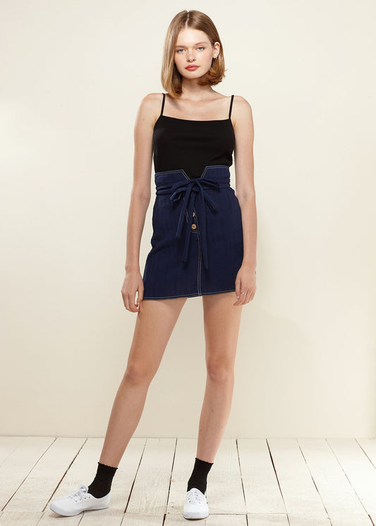 Stitch High Waist Skirt' showcasing a skirt with a high-waisted design and stitch detailing, offering a stylish and flattering addition to your outfit.