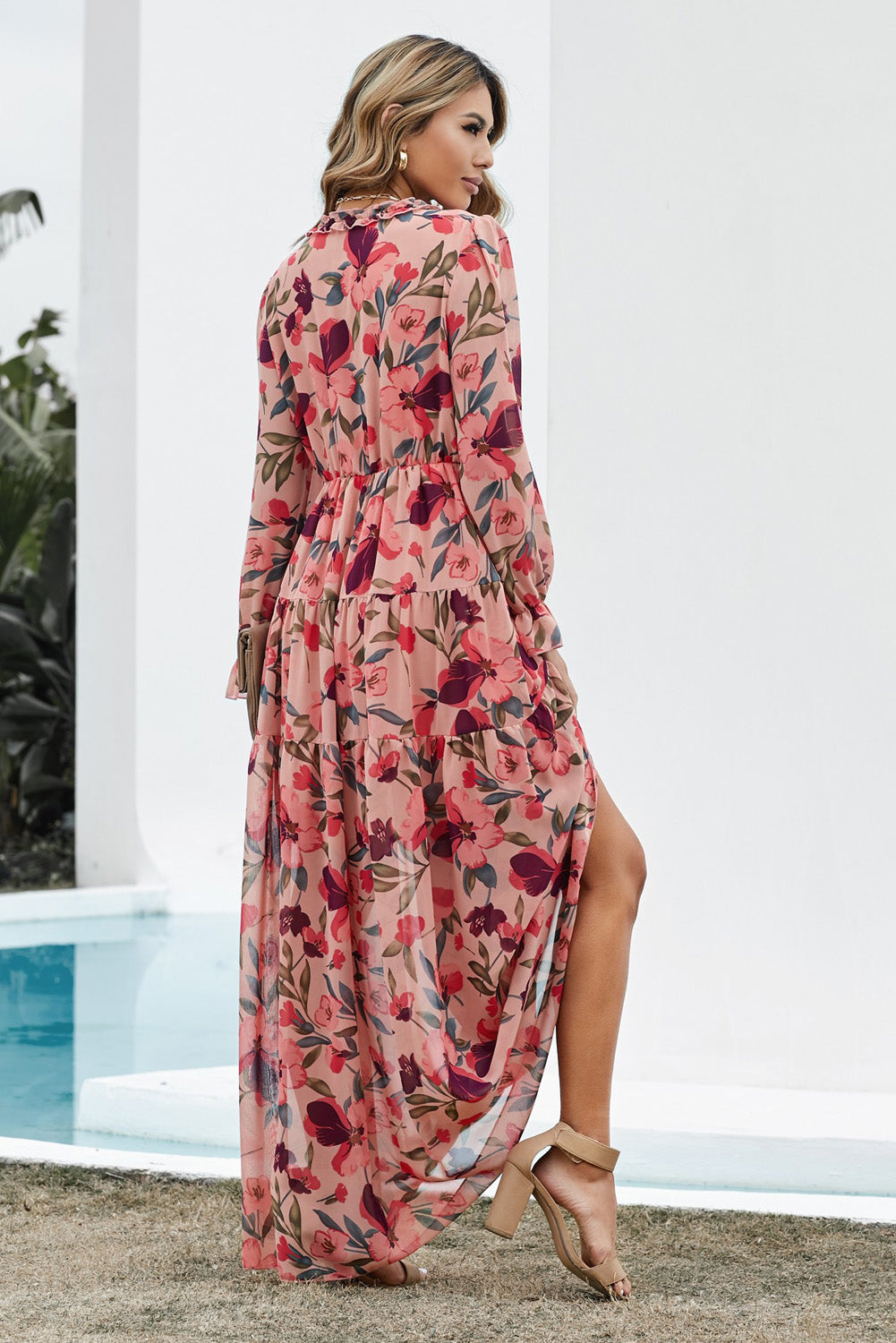 Sleeve Plunge Maxi: A maxi dress featuring a plunging neckline and sleeves, offering an alluring and elegant look.