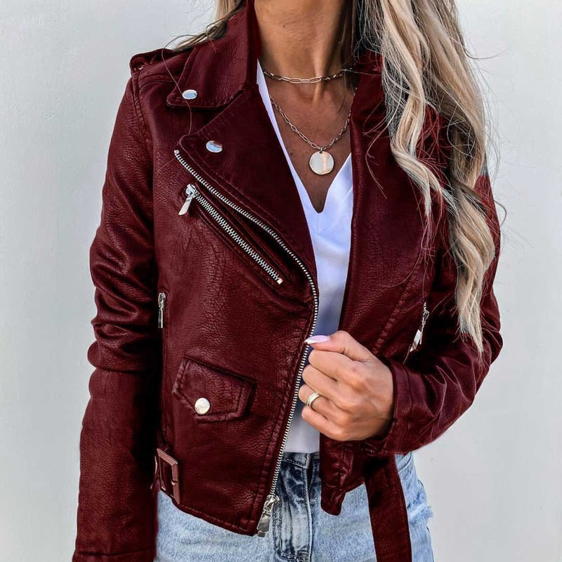 Biker Jacket' featuring a classic jacket with the iconic design elements of a motorcycle jacket, known for its edgy and timeless style.