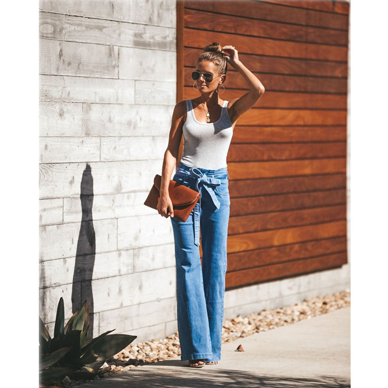 Discover timeless style and sophistication with our Donna Waist Flare Jeans. Elevate your denim game with our collection of women's waist flare jeans.