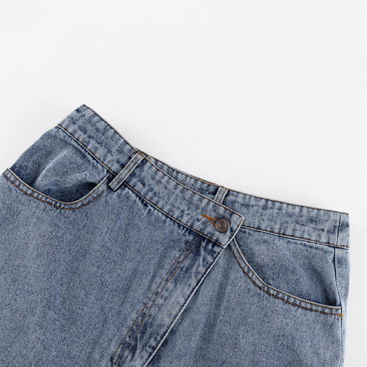 Upgrade your style with our classic denim skirt, a versatile and stylish addition to your wardrobe.