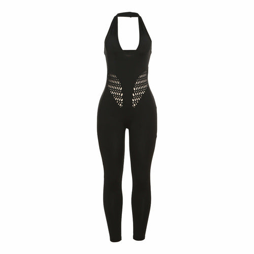 A streetwear tight jumpsuit, inspired by urban fashion and known for its form-fitting design, offering a trendy and stylish look.