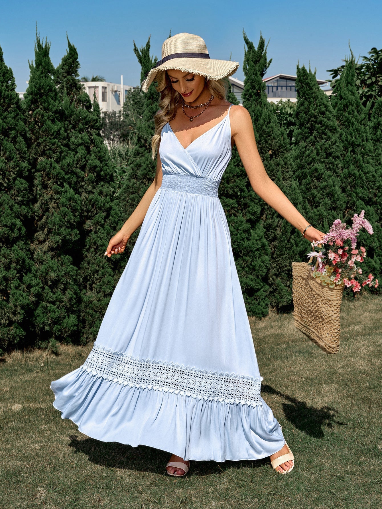 A maxi dress designed for a comfortable fit, offering a relaxed and easy-to-wear style, perfect for various occasions.