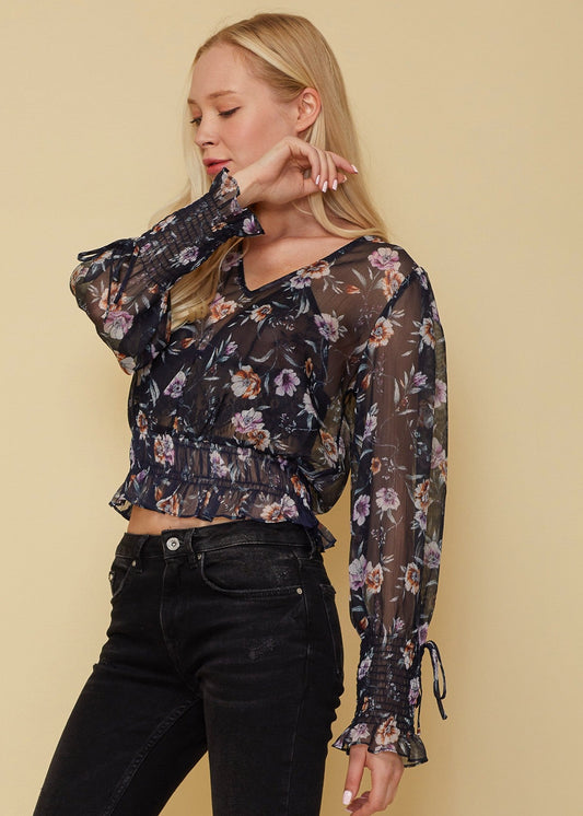 Wax Flower Blouse' - A blouse adorned with a wax flower pattern, offering a charming and floral-inspired addition to your wardrobe.