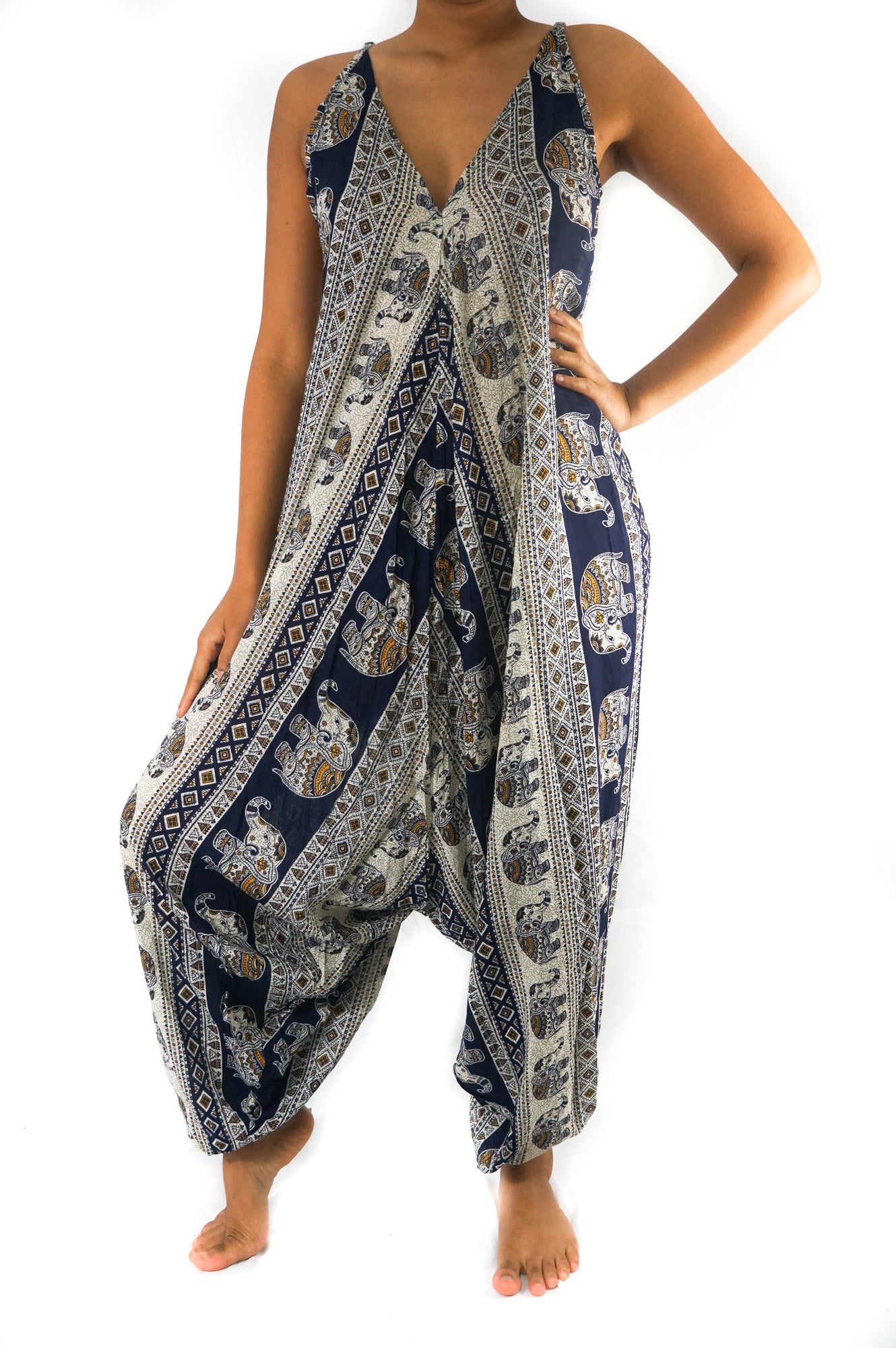 Embrace boho-chic vibes with our hippie jumpsuits, a perfect choice for free-spirited fashion enthusiasts.
