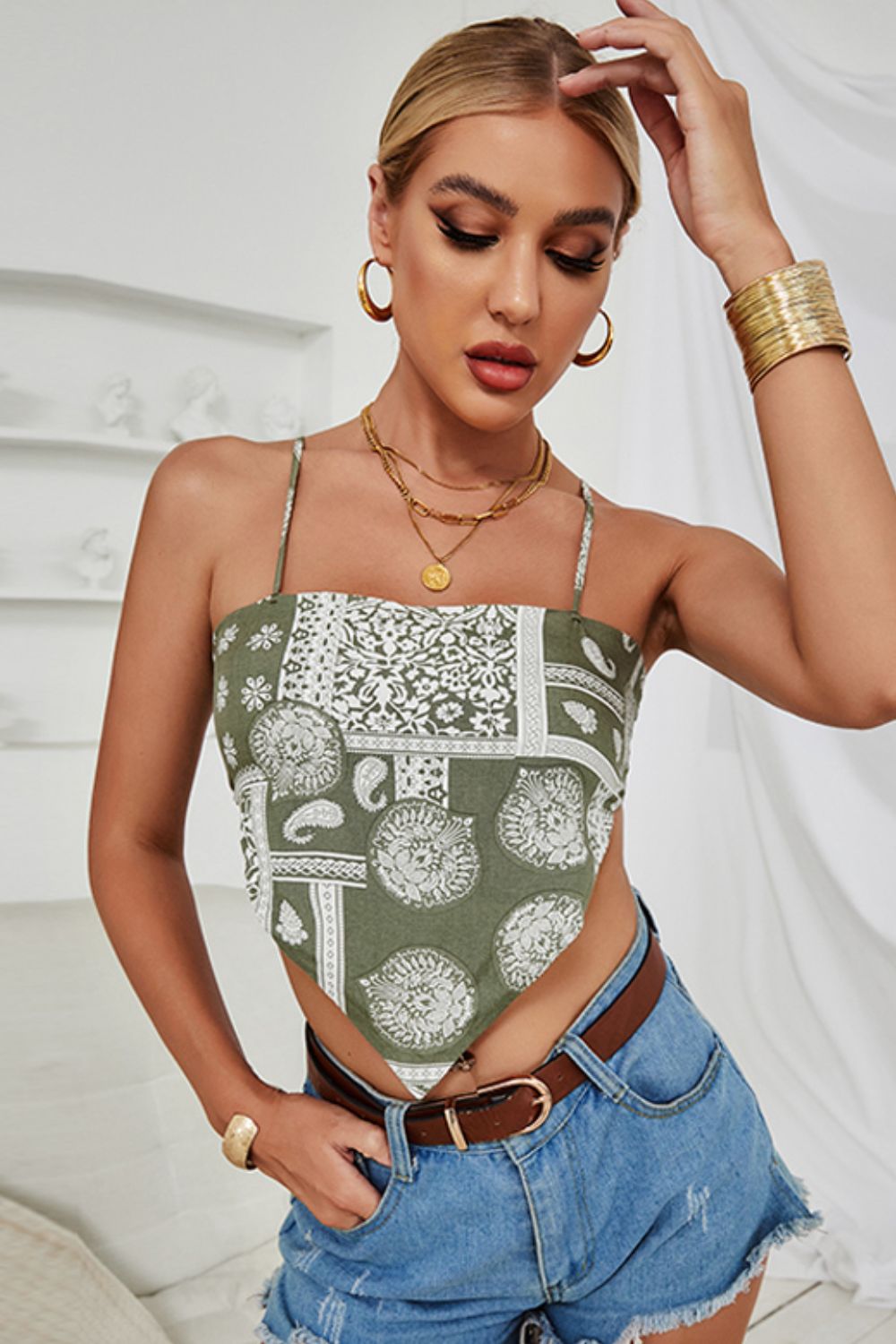 Printed Hem Cami' highlighting a cami top with an attractive printed hem, adding a fashionable touch to your ensemble.