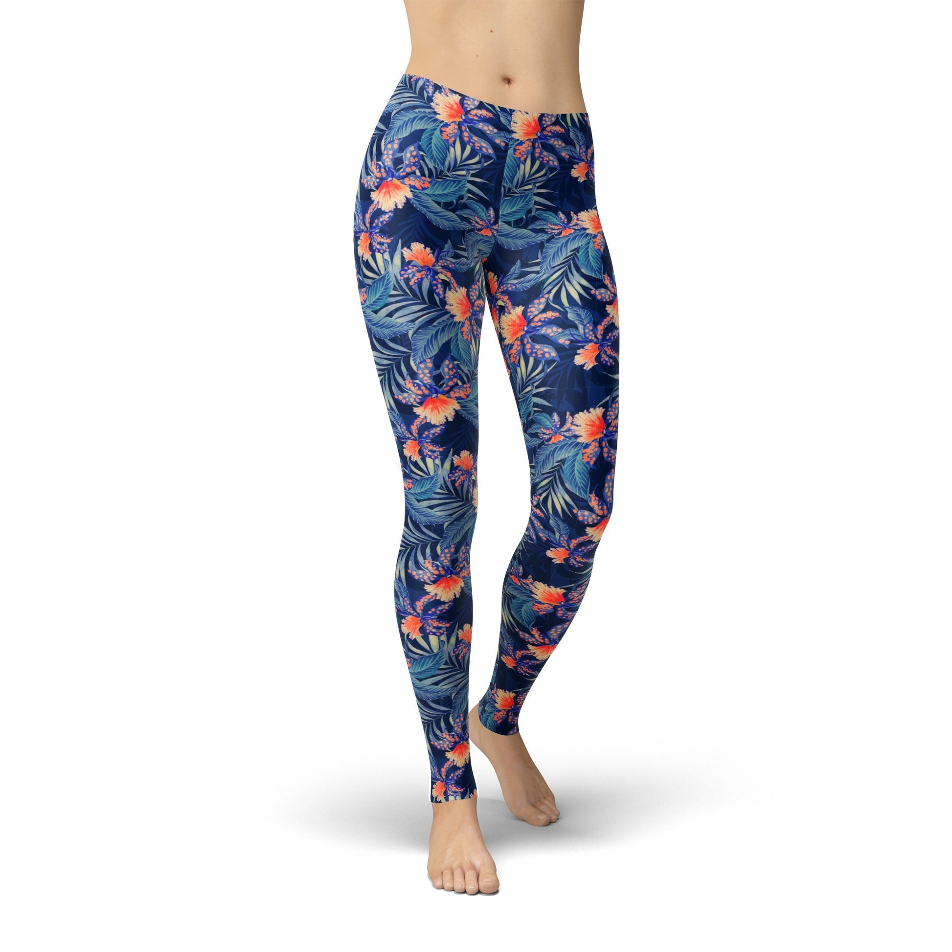 Escape to paradise with our Leah Tropical Leggings. Elevate your active wear wardrobe with our collection of tropical-themed leggings designed for comfort and style.